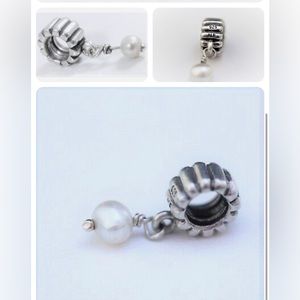 Retired Pandora June Birthstone Pearl Sterling Silver Dangle Bead